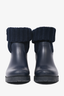 Moncler Navy Sock Style Rubber Boots Size 37