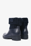 Moncler Navy Sock Style Rubber Boots Size 37