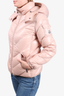 Moncler Pink Down Diagonal Puff Jacket Size 0