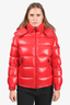 Moncler Red Quilted Puffer Jacket with Hood Size 00