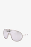 Moncler Silver Mirrored Metal Shield 'Vangarde' Sunglasses