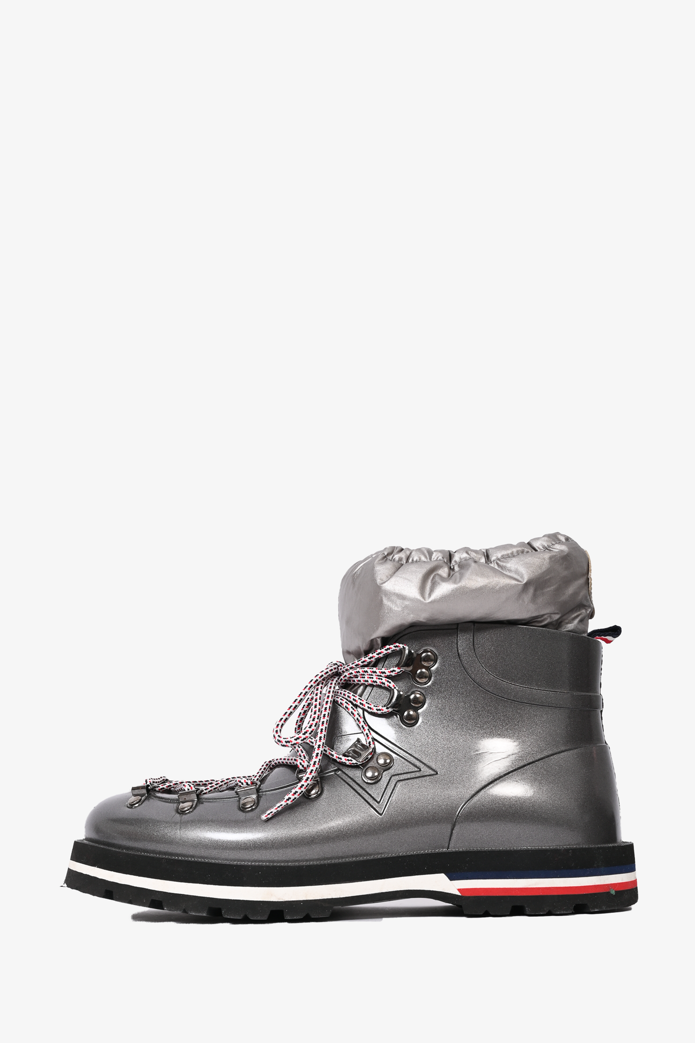 Moncler Silver Rubber Inaya Boots Size 38