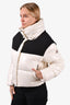 Moncler White/Black Nylon Short Jacket Size 2