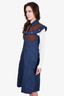 Moncler 'Abito' Brown/Navy Shirt Midi Dress Size XS