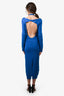Monse Blue Fine Knit Cut Bodycon Dress Size L
