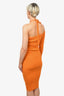 Monse Orange Knit One-Shoulder Midi Dress Size M