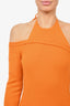 Monse Orange Knit One-Shoulder Midi Dress Size M