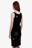 Moschino Black Velvet Sleeveless Floral Print Dress Size 8