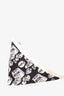 Moschino Black/White Silk Patterned Scarf