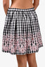 Moschino Boutique Black/White Gingham Mini Skirt with Pink Trim Size 8