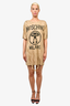 Moschino Bronze Paper Bag 'Recycle' T-Shirt Dress Size 42
