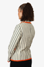 Moschino Cheap And Chic Blue/White Striped Floral Crochet Blazer Size 10