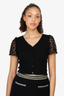 Moschino Cheap and Chic Black Wool Sweater Top with Mesh Sleeves Size 4