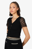 Moschino Cheap and Chic Black Wool Sweater Top with Mesh Sleeves Size 4