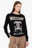 Moschino Couture Black Wool C-Clamp Logo Sweater Size Small