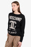 Moschino Couture Black Wool C-Clamp Logo Sweater Size Small
