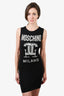 Moschino Couture Black Wool Logo Knit Dress Size 2