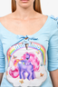 Moschino Couture x My Little Pony Blue Lace Up Shirt Size 40