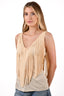 Moschino Creme Slik Finge Scoop Neck Tank Top Size 8