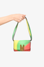 Moschino Green/Yellow M Logo Patchwork Crossbody Bag