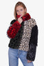 Moschino Multicolor Leopard Patterned Teddy Coat