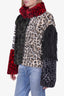 Moschino Multicolor Leopard Patterned Teddy Coat