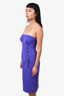 Moschino Purple Strapless Lace-up Sheath Dress Size 4
