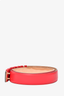 Moschino Raspberry Red Leather Monochrome Logo Belt Size 48