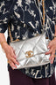 Pre-Loved Chanel™ 2020 Silver Lambskin Medium 19 Flap Bag