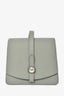 Moynat Grey Leather 'Madeleine Clutch PM' Top Handle Bag