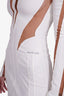 Mugler Ivory/Nude Long-sleeve Sheer Panel Mini Dress Size 36