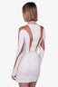 Mugler Ivory/Nude Long-sleeve Sheer Panel Mini Dress Size 36