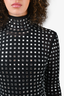 NBD Black Mesh Crystal Embellished Mini Dress Size S