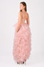 NBD Pink Tulle Bustier 'Lore' Ruffle Gown Size XS