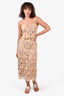 NBD Yellow/White Floral Eyelet Overlay Lace Dress Midi Dress Size XS