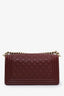 Pre-Loved Chanel™ 2022 Burgundy Lambskin Medium Boy Bag GHW