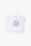 Burberry White Cotton/Taupe Cap-Sleeve T-Shirt Size 18M Kids
