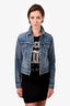 Saint Laurent Blue Wash Distressed Denim Jacket Size XS