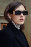 Balenciaga Black Rectangular Frame BB Handle Sunglasses