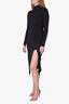 Nanushka Black Ribbed Bodycon Dress Size XS