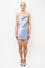 Nanushka Blue Satin Cowl Neck Mini Dress Size S