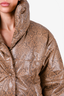 Nanushka Brown Snake Printed Faux Leather Puffer Jacket Size S