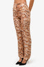 Nanushka Orange Snake Printed Flared Pants Size XS