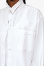Naomi Maaravi White Sewing Pattern Markings Long Sleeve Button Up Size M
