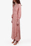 Natalie Martin Pink Silk Floral Print Wrap Maxi Dress