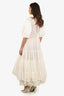 Natasha Zinko White Eyelet Lace 3/4 Sleeve Maxi Dress Size 36