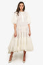 Natasha Zinko White Eyelet Lace 3/4 Sleeve Maxi Dress Size 36