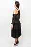 Needle & Thread Black Lace/Velvet Cold Shoulder Midi Dress sz 0