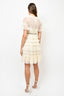 Needle & Thread Cream Dotted Tulle Tiered Dress w/ Sequin Bow Front sz 4