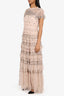 Needle & Thread Rose Ruffle Gown with Silver Beading Size 8